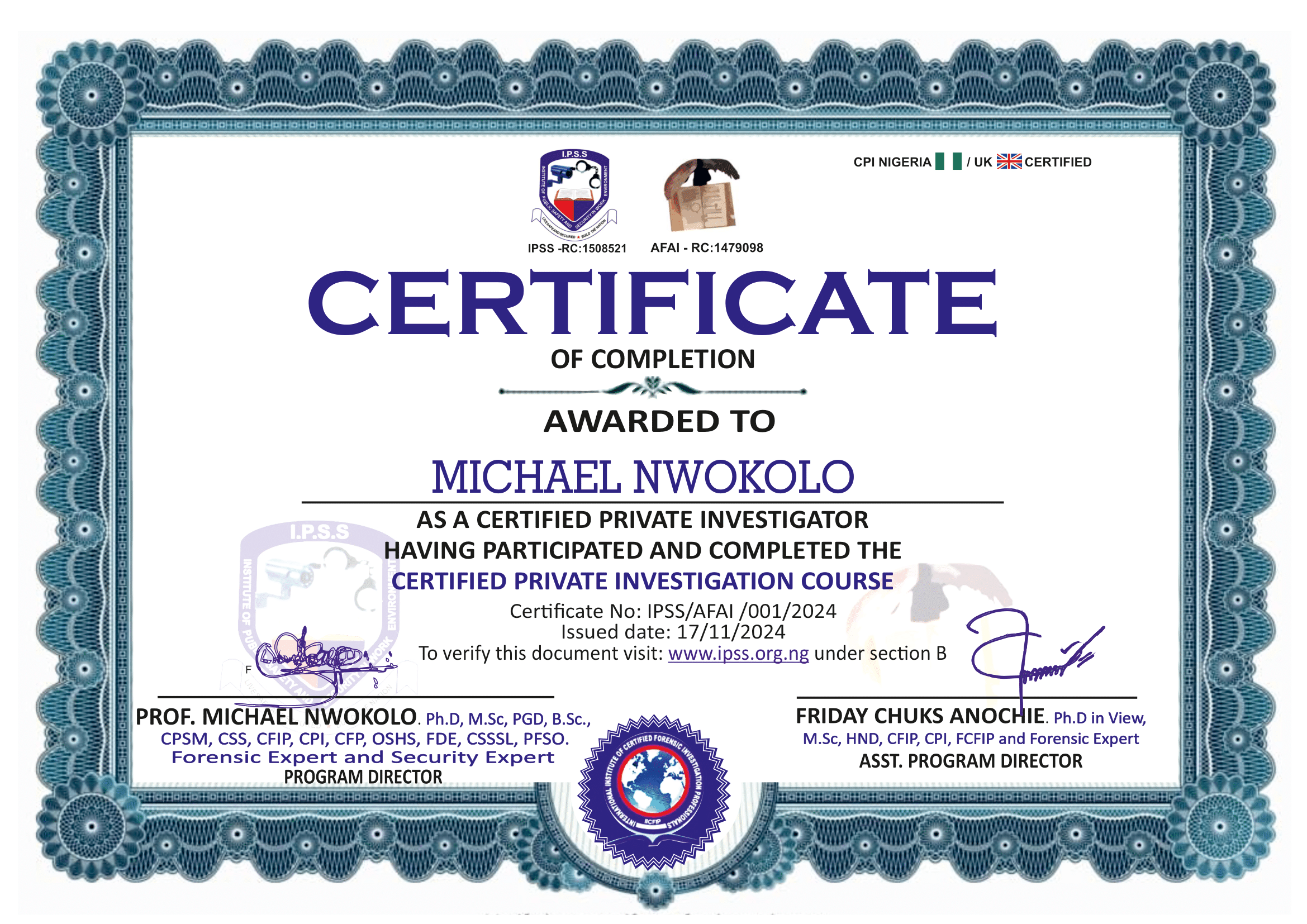 Certificate 1